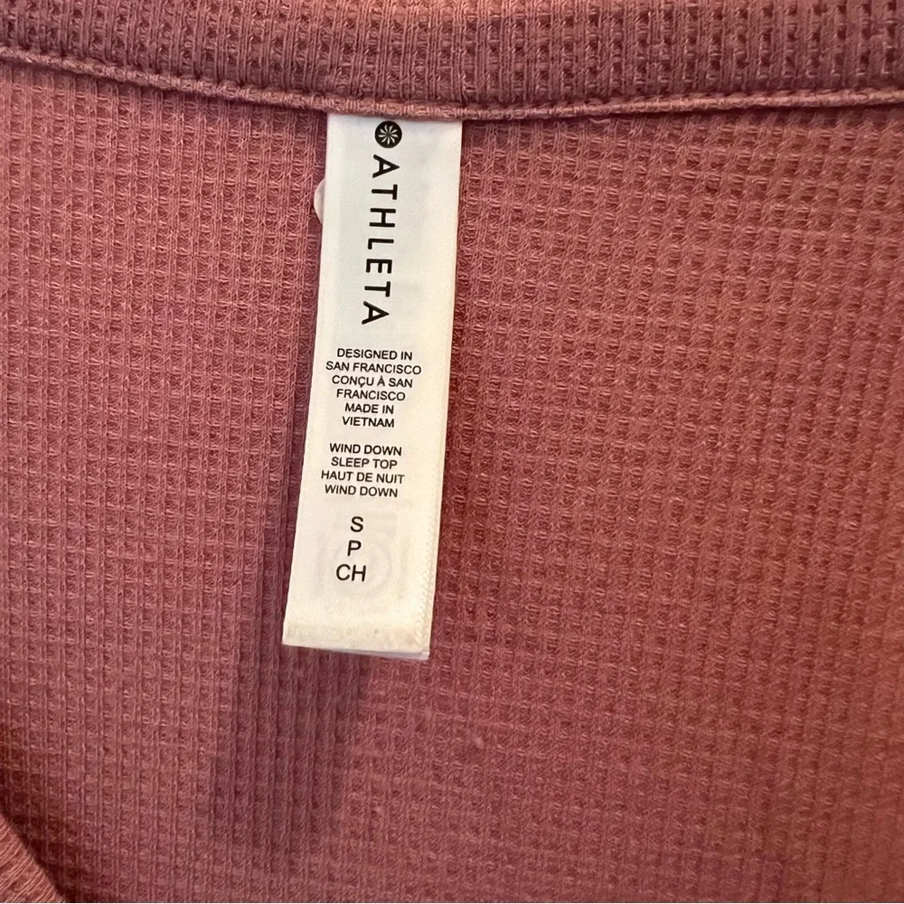 Athleta Wind Down‎ Waffle Knit Pink Top